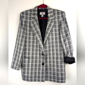 Vintage‎ Oversized Plaid Blazer Size 10